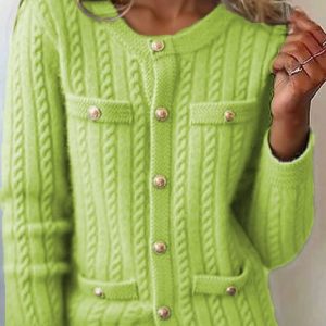 Women Cotton Plain Long Sleeve Comfy Casual Cardigan, Sweaters, color:Green|size:XL, catalog Noracora shop