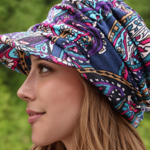 Plush New Ethnic Style Floral Hat Women's Korean Style Soft Brim Cap Spring Autumn Winter Cloth Hat Baseball Cap, JustFashionNow Women Hats, color:Burgundy|size:One-size,
