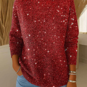Women Christmas Long Sleeve Comfy Vintage Printing Sweater, Sweaters, color:Red|size:4XL, catalog Noracora shop