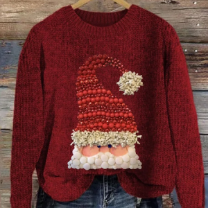 Christmas Vintage Crew Neck 3D Santa Claus Printing Sweatshirt, Hoodies & Sweatshirts, color:Red|size:5XL, catalog Noracora shop