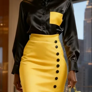 Urban Color Block Shirt Collar Shirt, Blouses and Shirts, color:Black|size:XXL, Stylewe