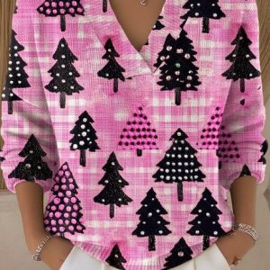Women Santa Claus Long Sleeve Comfy Vintage Sweater, Sweaters, color:Color3|size:4XL, catalog Noracora shop
