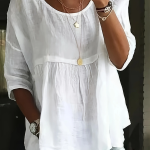Women Plain Half Sleeve Shirt Summer Printing Crew Neck Daily Casual Top, JustFashionNow Blouses, color:White|size:4XL,