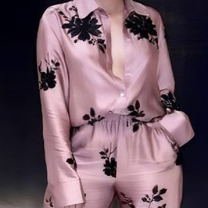 Plus Size Urban Floral Printing Shirt Collar Regular Sleeve Shirt, Plus Tops, color:Pink|size:4X, Stylewe