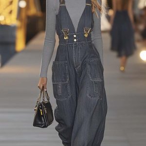 Casual Denim Bib Pants, Jumpsuits, color:As Picture|size:XXL, Stylewe