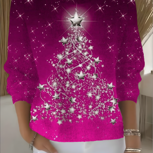 Women Christmas Long Sleeve Comfy Vintage Sweater, Sweaters, color:Purple|size:XXL, catalog Noracora shop