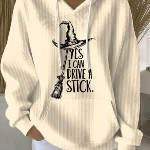 Vintage Hooded Halloween Hat Art Print Comfy Loose Hoodie, Hoodies & Sweatshirts, color:Apricot|size:5XL, catalog Noracora shop