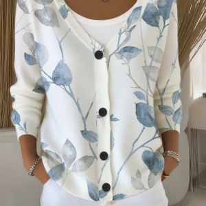 Women Floral Long Sleeve Comfy Casual Cardigan, Cardigans, color:White|size:5XL, catalog Noracora shop