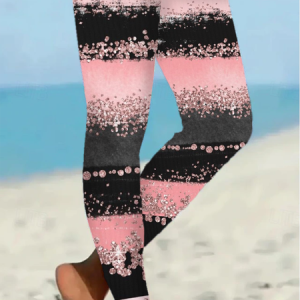 Women Abstract Casual All Season Printing Long Leggings, JustFashionNow Leggings, color:Pink|size:XXL,