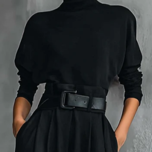 Urban Plain Turtleneck Sweater, Pullovers, color:Black|size:XXL, Stylewe