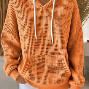 Women Plain Spring/Fall Long Sleeve Vintage Holiday Hoodie, JustFashionNow Sweatshirts & Hoodies, color:Orange|size:4XL,