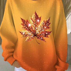 Casual Crew Neck Floral Sweatshirt, Hoodies & Sweatshirts, color:Light Orange|size:4XL, catalog Noracora shop