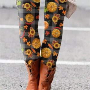 Women Plaid Vintage All Season Long Leggings, Pants, color:Gray|size:4XL, catalog Noracora shop