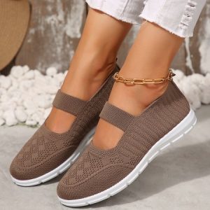 Women Lightweight Breathable Slip Loafers, Women shoes, color:Brown|size:43, catalog Noracora shop
