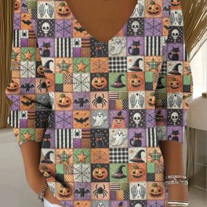 Women Cotton Animal Long Sleeve Comfy Casual Sweater, Sweaters, color:Multicolor|size:4XL, catalog Noracora shop