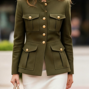 Urban Plain Stand Collar Jacket, Jackets, color:Army Green|size:XXL, Stylewe