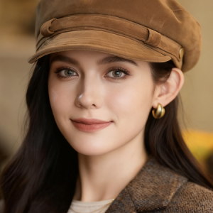 Old British style beret autumn and winter octagonal hat, Hats, color:Khaki|size:One-size, Stylewe