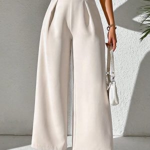 Women Plain Long Pants Casual Spring/Fall Trousers, Pants, color:White|size:XXL, catalog Noracora shop