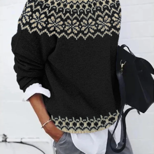 Women Abstract Long Sleeve Comfy Casual Printing Sweater, Sweaters, color:Black|size:5XL, catalog Noracora shop
