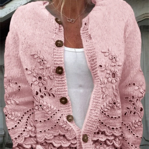 Women Floral Long Sleeve Comfy Casual Printing Cardigan, Cardigans, color:Pink|size:4XL, catalog Noracora shop