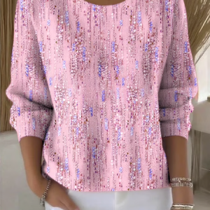 Women Cotton Plants Long Sleeve Comfy Vintage Sweater, Sweaters, color:Pink|size:4XL, catalog Noracora shop