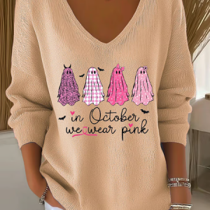 Women Cotton Geometric Long Sleeve Comfy Casual Sweater, Sweaters, color:Beige|size:4XL, catalog Noracora shop