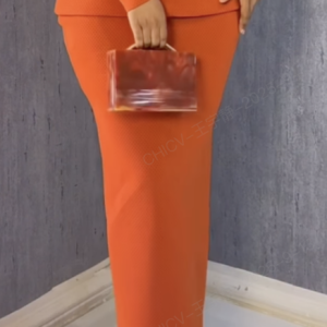Urban Plain Maxi Skirt, Skirts, color:Orange|size:XXL, Stylewe
