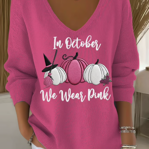 Women Cotton Halloween Long Sleeve Comfy Casual Sweater, Sweaters, color:Rose Red|size:4XL, catalog Noracora shop