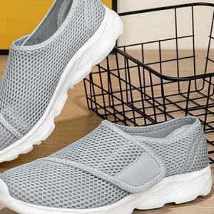 Casual Plain Hook And Loop Low Heel Fly Woven Shoes Split Joint, Sneakers&Athletic, color:Light Gray|size:44, catalog Noracora shop