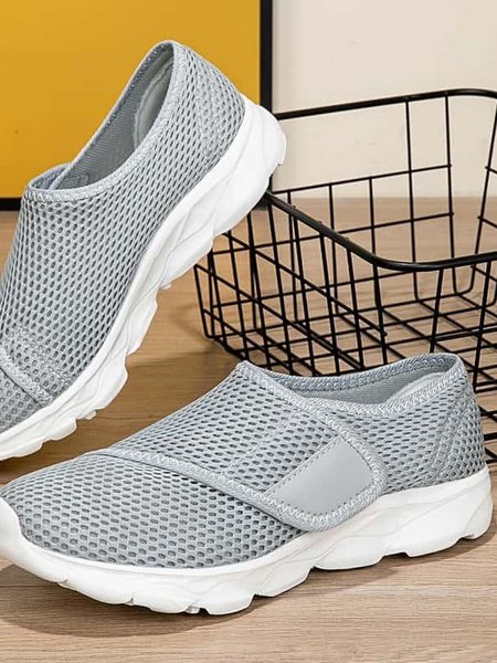 All Season Mesh Fabric Street Casual Shoes, JustFashionNow Sneakers, color:Light Gray|size:44,