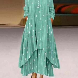 Women Striped Summer Dress Crew Neck Long Sleeve Shirt Dress A-Line Dress, Dresses, color:Green|size:5XL, catalog Noracora shop