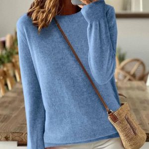 Women Plain Long Sleeve Comfy Vintage Cardigan, Sweaters, color:Blue|size:XXL, catalog Noracora shop