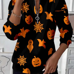 Casual Crew Neck Halloween Sweatshirt Printing, Hoodies & Sweatshirts, color:Black|size:XXL, catalog Noracora shop