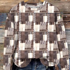 Casual Crew Neck Text Letters Sweatshirt, Hoodies & Sweatshirts, color:Brown|size:4XL, catalog Noracora shop