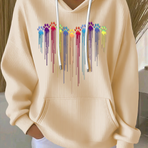 Women Animal Spring/Fall Long Sleeve Casual Daily Hoodie, JustFashionNow Sweatshirts & Hoodies, color:Apricot|size:5XL,
