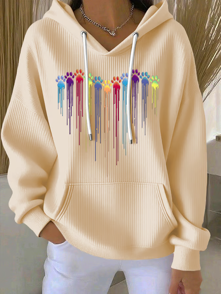 Women Animal Spring/Fall Long Sleeve Casual Daily Hoodie, JustFashionNow Sweatshirts & Hoodies, color:Apricot|size:5XL,