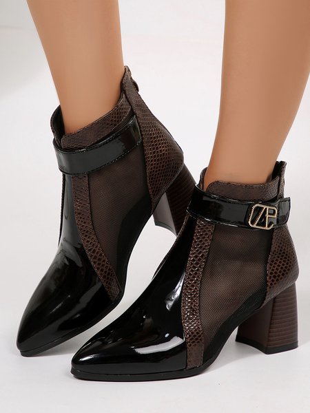 Plain Pu Autumn Elegant Boots, Boots, color:Brown|size:42, Stylewe