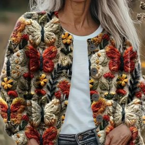 Women Floral Long Sleeve Comfy Vintage Printing Cardigan, Cardigans, color:As Picture|size:5XL, catalog Noracora shop