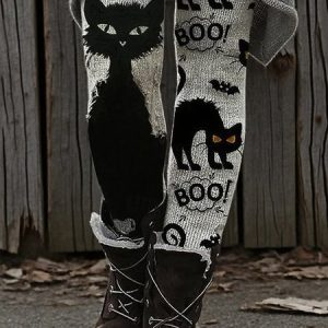 Women Cat Vintage All Season Long Leggings, Leggings, color:As Picture|size:4XL, catalog Noracora shop