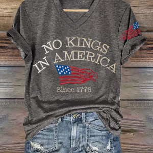 Casual Deer V Neck Short Sleeve T-shirt, T-shirts, color:Gray|size:3XL, catalog Noracora shop