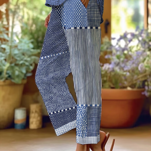 Women Striped Long Pants Casual Spring/Fall Trousers, Pants, color:Deep Blue|size:4XL, catalog Noracora shop