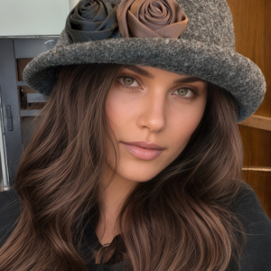 Elegant Floral Beret, Hats, color:Gray|size:One-size, Stylewe