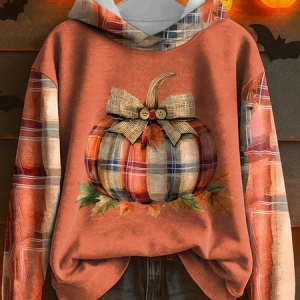 Casual Halloween Pumpkin Maple Leaf Printing Hoodie, Hoodies & Sweatshirts, color:Orange|size:XXL, catalog Noracora shop