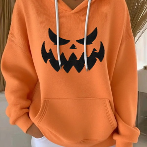 Casual Hoodie Halloween (pumpkin) Hoodie Printing, Hoodies & Sweatshirts, color:Orange|size:4XL, catalog Noracora shop