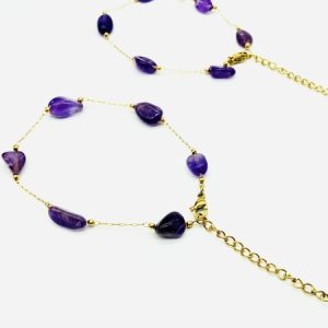 Amethyst Fashionable Temperament Daily Commuting Simple Versatile Bracelet Clavicle Chain Sweater Chain, Necklace, color:Color3|size:One-size, catalog Noracora shop