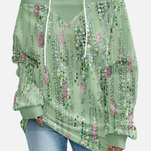 Casual Off The Shoulder Gradient Pattern Sweatshirt, Hoodies & Sweatshirts, color:Green|size:4XL, catalog Noracora shop
