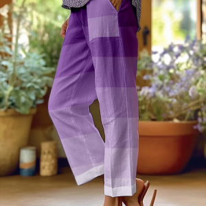 Women Abstract Long Pants Casual Spring/Fall Trousers, JustFashionNow Pants, color:Purple|size:5XL,