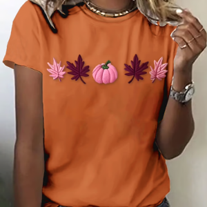 Vintage Halloween Crew Neck Short Sleeve T-shirt, T-shirts, color:Orange|size:4XL, catalog Noracora shop