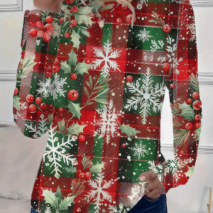 Women Christmas Long Sleeve Tee T-shirt Crew Neck Printing Casual Spring/Fall Graphic Tee Top, JustFashionNow T-Shirts, color:Red|size:XXL,