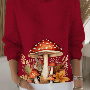 Women Halloween Long Sleeve Comfy Vintage Sweater, Sweaters, color:Wine Red|size:XXL, catalog Noracora shop